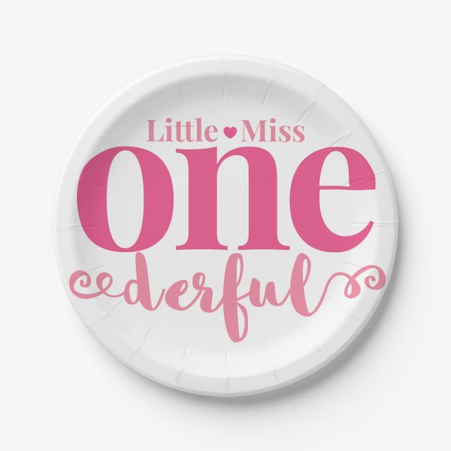 Platos de fiesta Little Miss Onederful (Anverso)