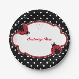 Platos de fiesta para baby shower con lunares de m