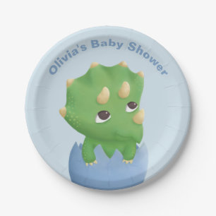 Platos de fiesta para baby shower de Triceratops l