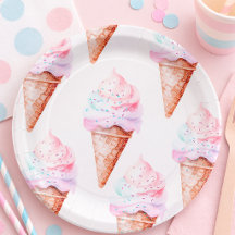 Platos de fiesta para conos de helado Pastel | Cum