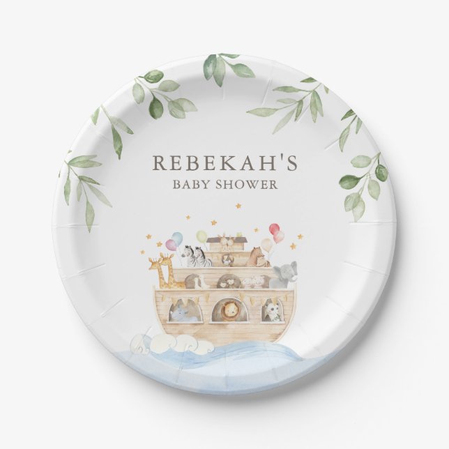 Platos de fiesta personalizados del Arca de Noé (Anverso)