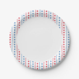 Platos de fiesta rojo blanco y azul