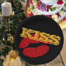 Platos de KISS, labios rojos - personalizado de am