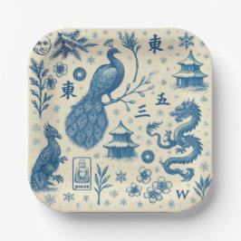 Platos de Mahjong de Escena Invernal Festiva