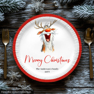 Platos de Navidad personalizados de Santa divertid