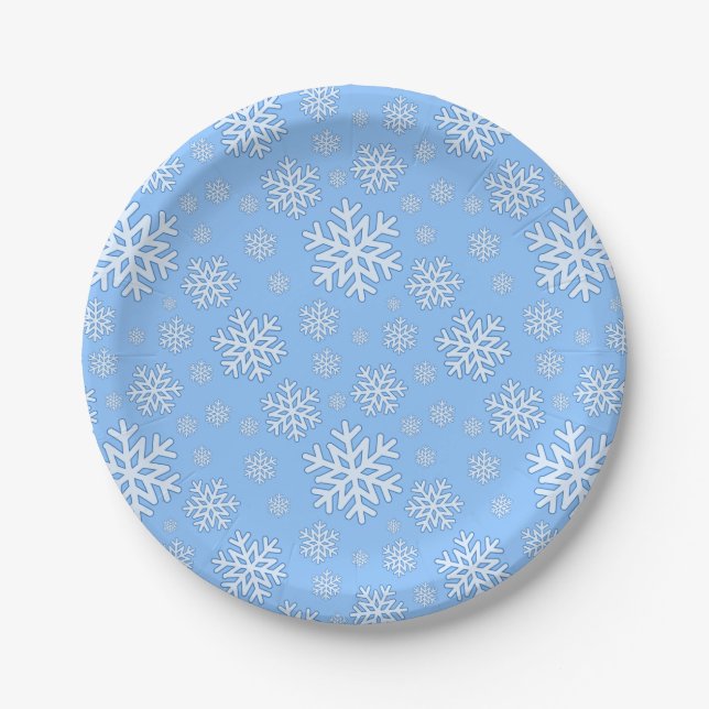 Platos de Navidades de copos de nieve (Anverso)