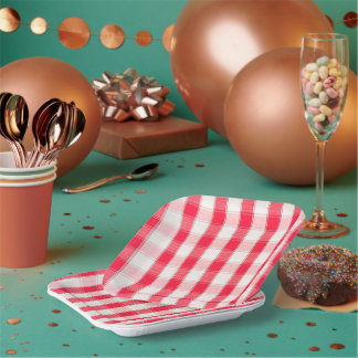 Platos de papel a cuadros de 7"