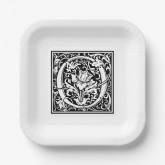 Platos de papel alfabeto “O” de William Morris