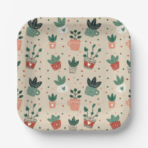 Platos de Papel Amante de las Plantas – Decoración