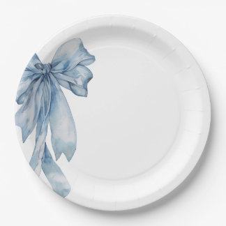Platos de Papel Arco Azul Acuarela