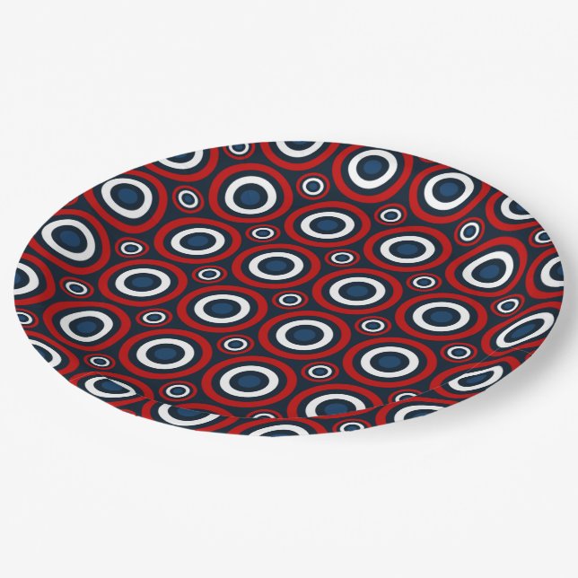 PLATOS DE PAPEL-Azul-Blanco Rojo (Angular)