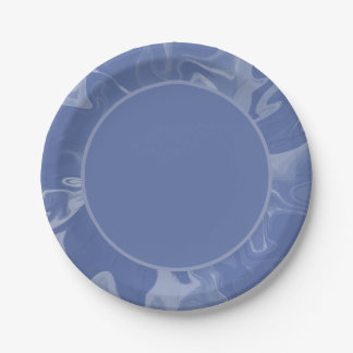 Platos de papel azul marmolado