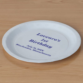 Platos de papel azules claros minimalistas para cu