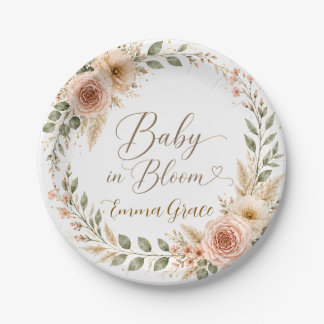 Platos de papel Baby in Bloom