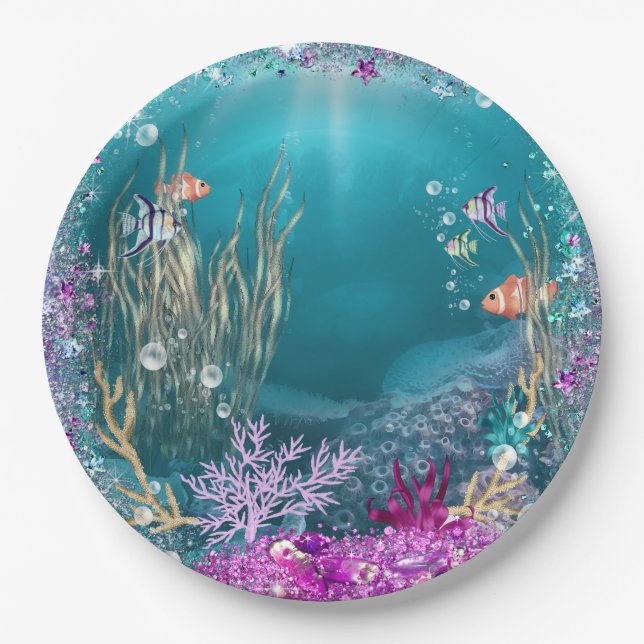 Platos de papel Bajo el Mar (Anverso)