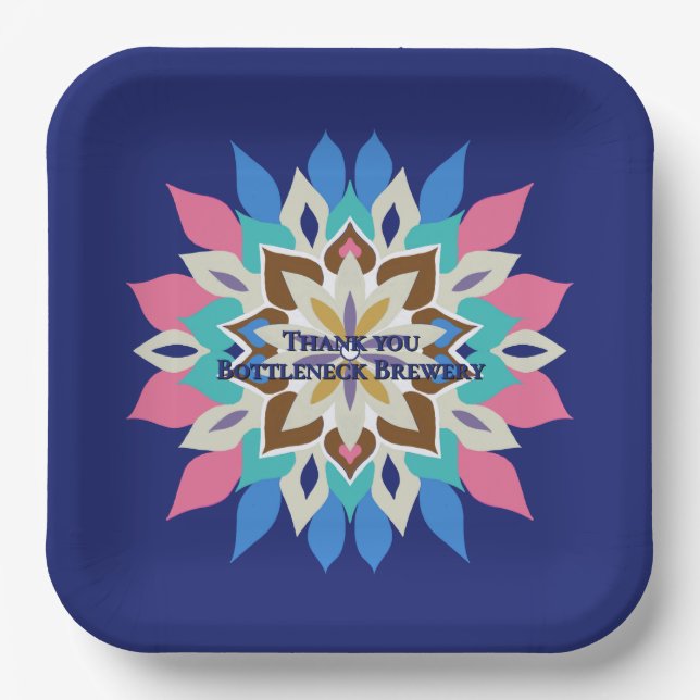Platos de Papel Blue Bayou Square (Anverso)