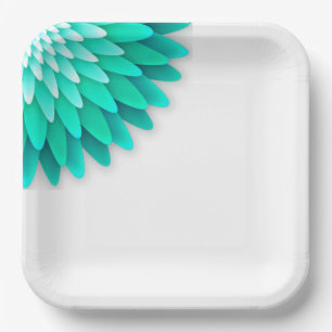 Platos de papel Blue Flower Mandala-68566