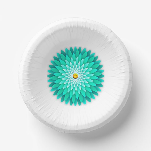 Platos de papel Blue Flower Mandala-68566 (Anverso)