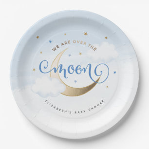 Platos de papel Blue Over the Moon