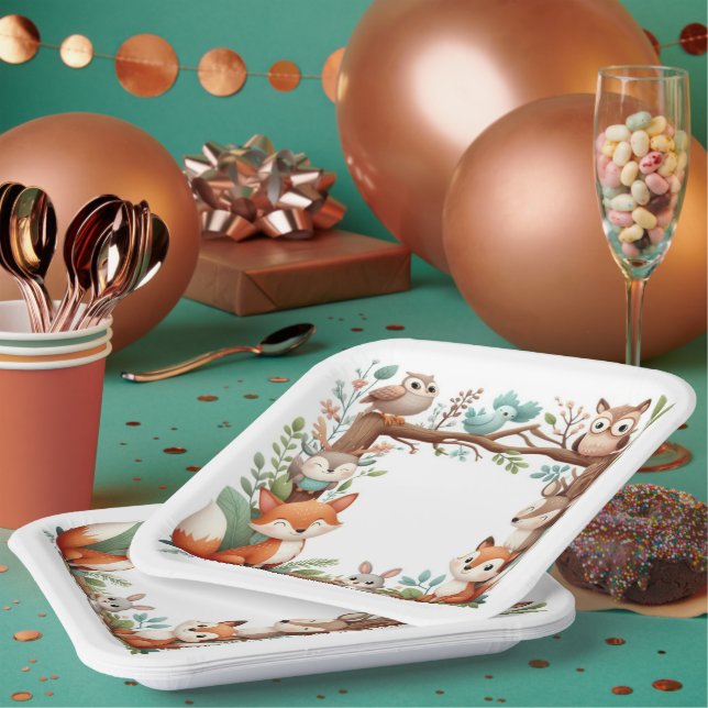 Platos de papel Bosque Caprichoso (Multi)