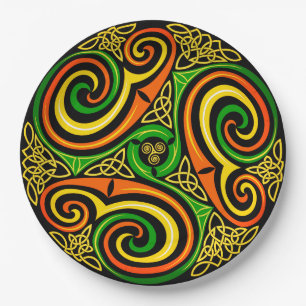 Platos de papel celtas irlandeses