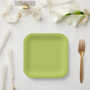 Platos de papel chartreuse suaves de moda