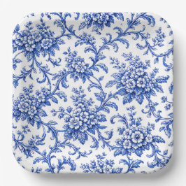 Platos de papel Chinoiserie, platos de fiesta flor
