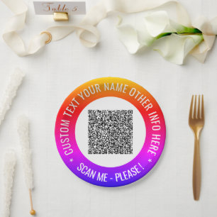 Platos de Papel con Código QR de Diseño Propio Tex