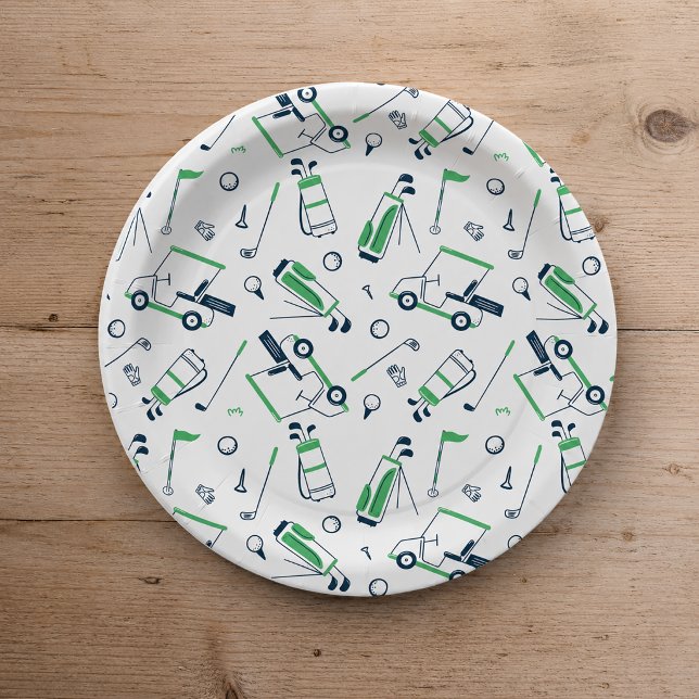 Platos de papel con estampado de golf (Subido por el creador)