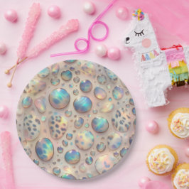 Platos de Papel con Estampado de Leopardo Ópalo Gl