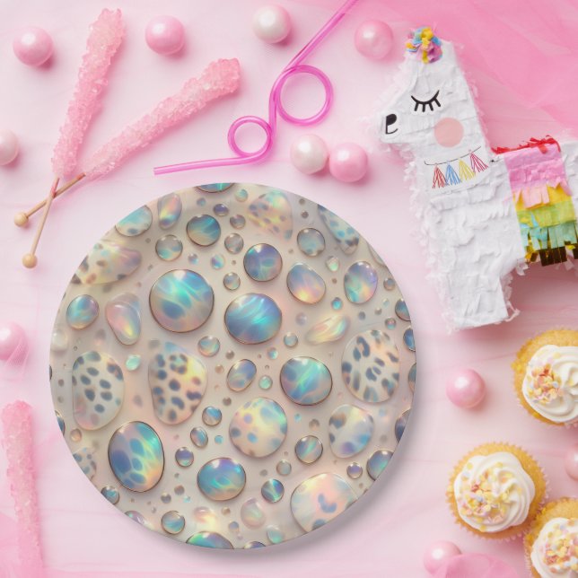 Platos de Papel con Estampado de Leopardo Ópalo Gl (Fiesta)