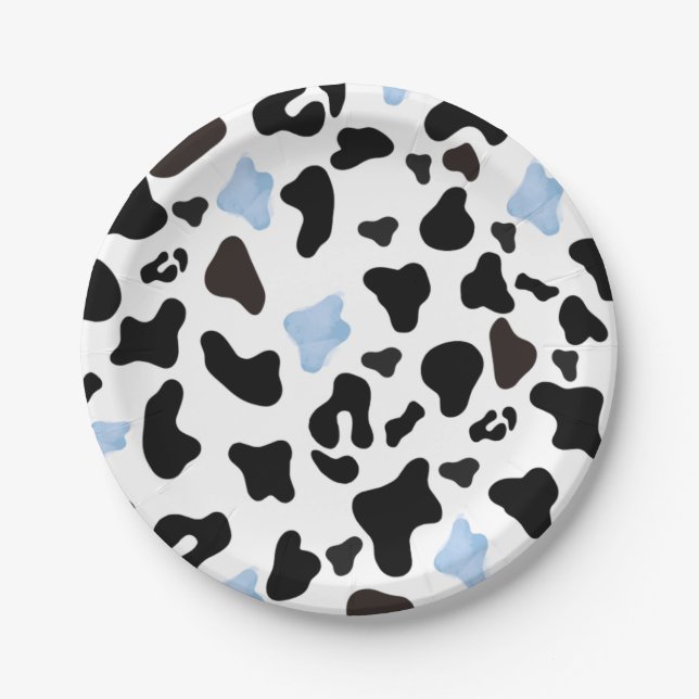 Platos de papel con estampado de vaquita Little Co (Anverso)