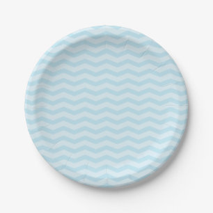 platos de papel con estampado de zig zag de chevro