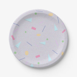 Platos de Papel con Estampado Morado Claro de los 