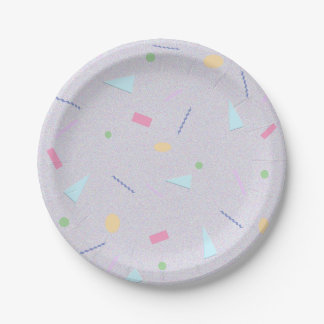 Platos de Papel con Estampado Morado Claro de los 