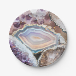 Platos de papel con foto de cristal de geoda | Cri