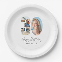 Platos de papel con foto personalizados para cumpl