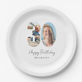 Platos de papel con foto personalizados para cumpl