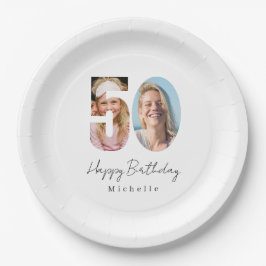 Platos de papel con foto personalizados para cumpl