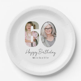 Platos de papel con foto personalizados para cumpl