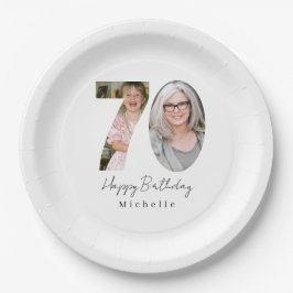 Platos de papel con foto personalizados para la fi