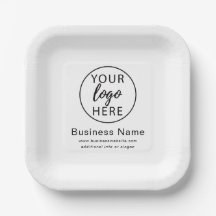 Platos de Papel con Logotipo Comercial Personaliza