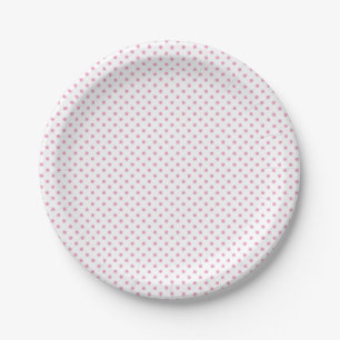 Platos de papel con lunares rosados