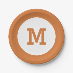 Platos de papel con monograma personalizado