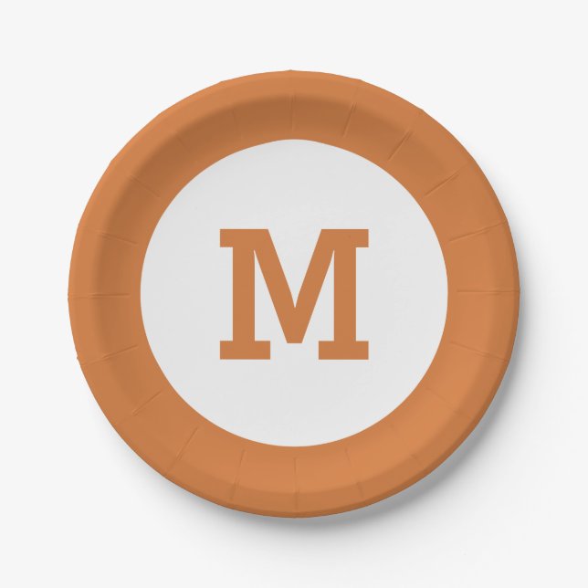 Platos de papel con monograma personalizado (Anverso)