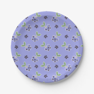 Platos de papel con patrón de arándanos dulces