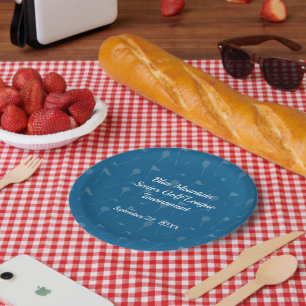 Platos de papel con patrón de bandera/bola de golf