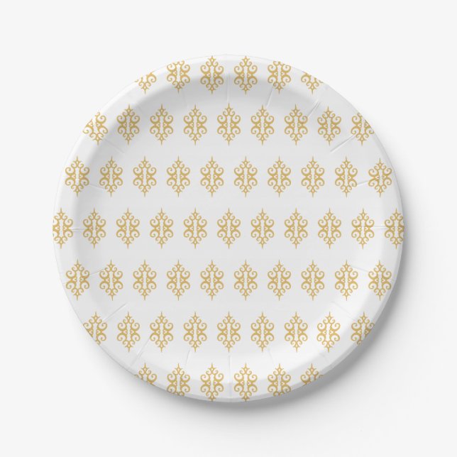 Platos de papel con patrón de encaje elegante (Anverso)