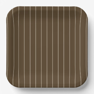 Platos de Papel con Rayas Marrón y Beige - 9 pulga