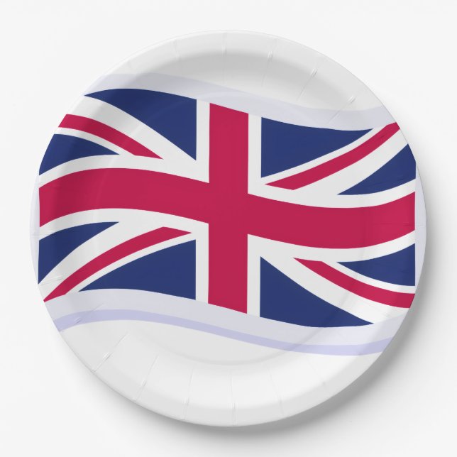 Platos de papel con Union Jack (Anverso)